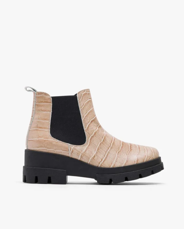 Cuplé Abotinado Elastico Napa Coco Rosa^Mujer Botas Y Botines