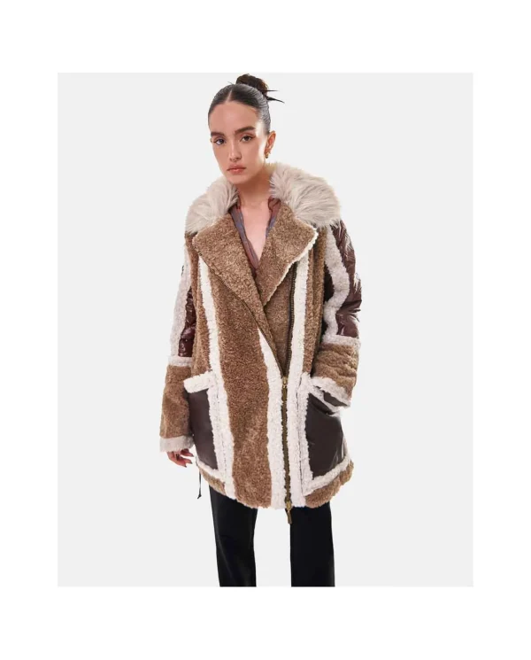 Cuplé Abrigo Deluxe Felpa Marron^Mujer Chaquetas Y Abrigos