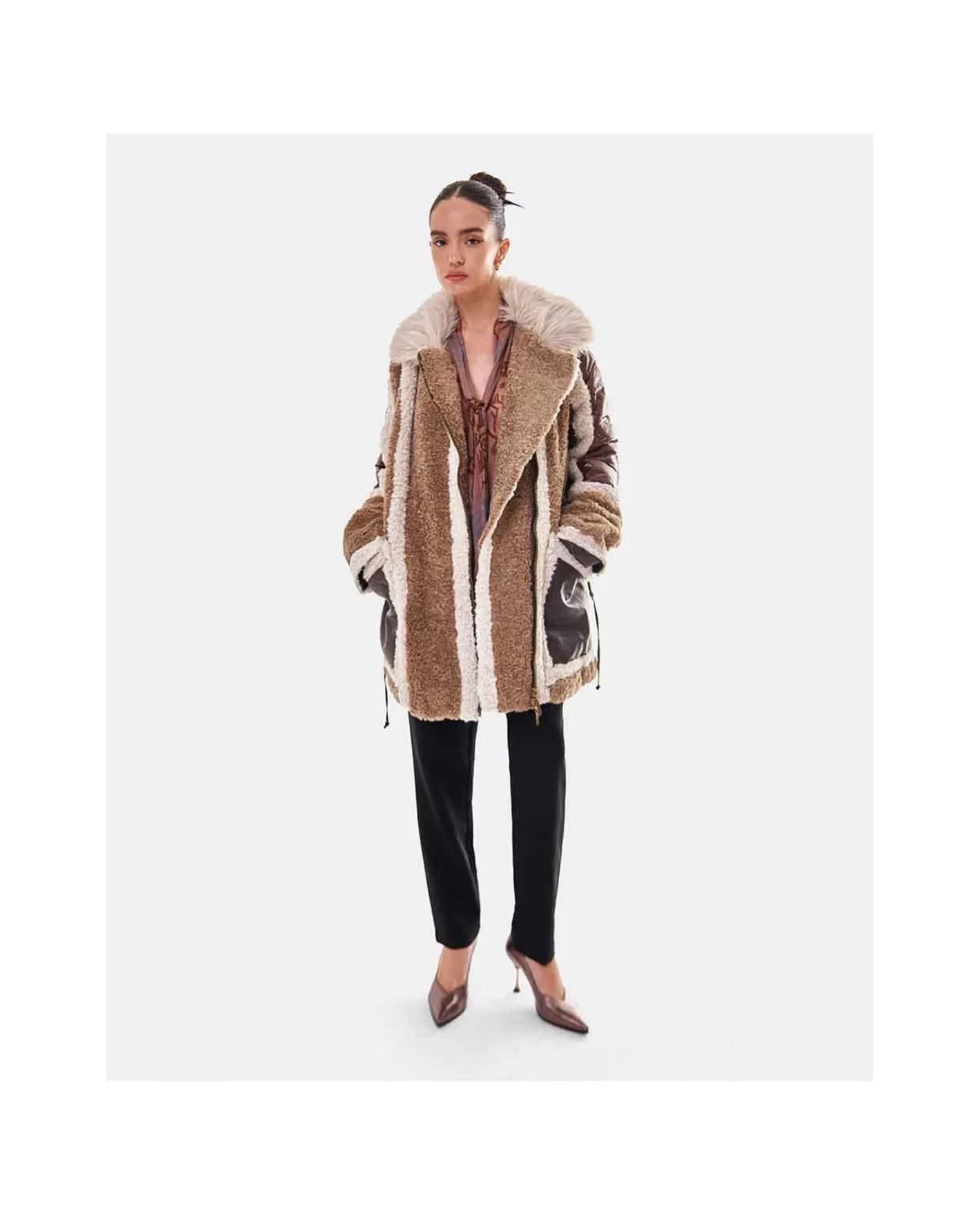 Cuplé Abrigo Deluxe Felpa Marron^Mujer Chaquetas Y Abrigos