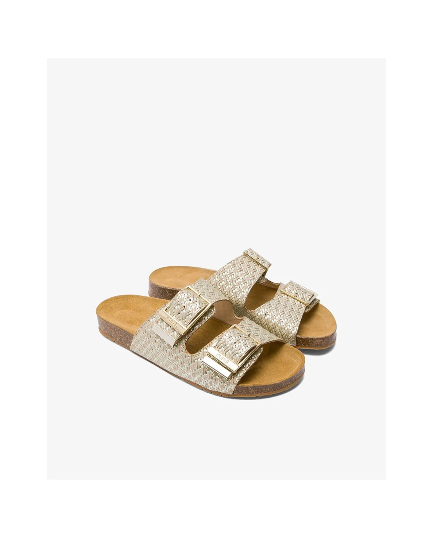 Cuplé Bio Hebillas Trenzado Oro^Mujer Sandalias