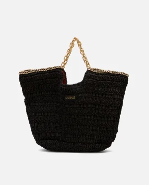 Cuplé Bolso Capazo Rafia Negro^Mujer Capazos