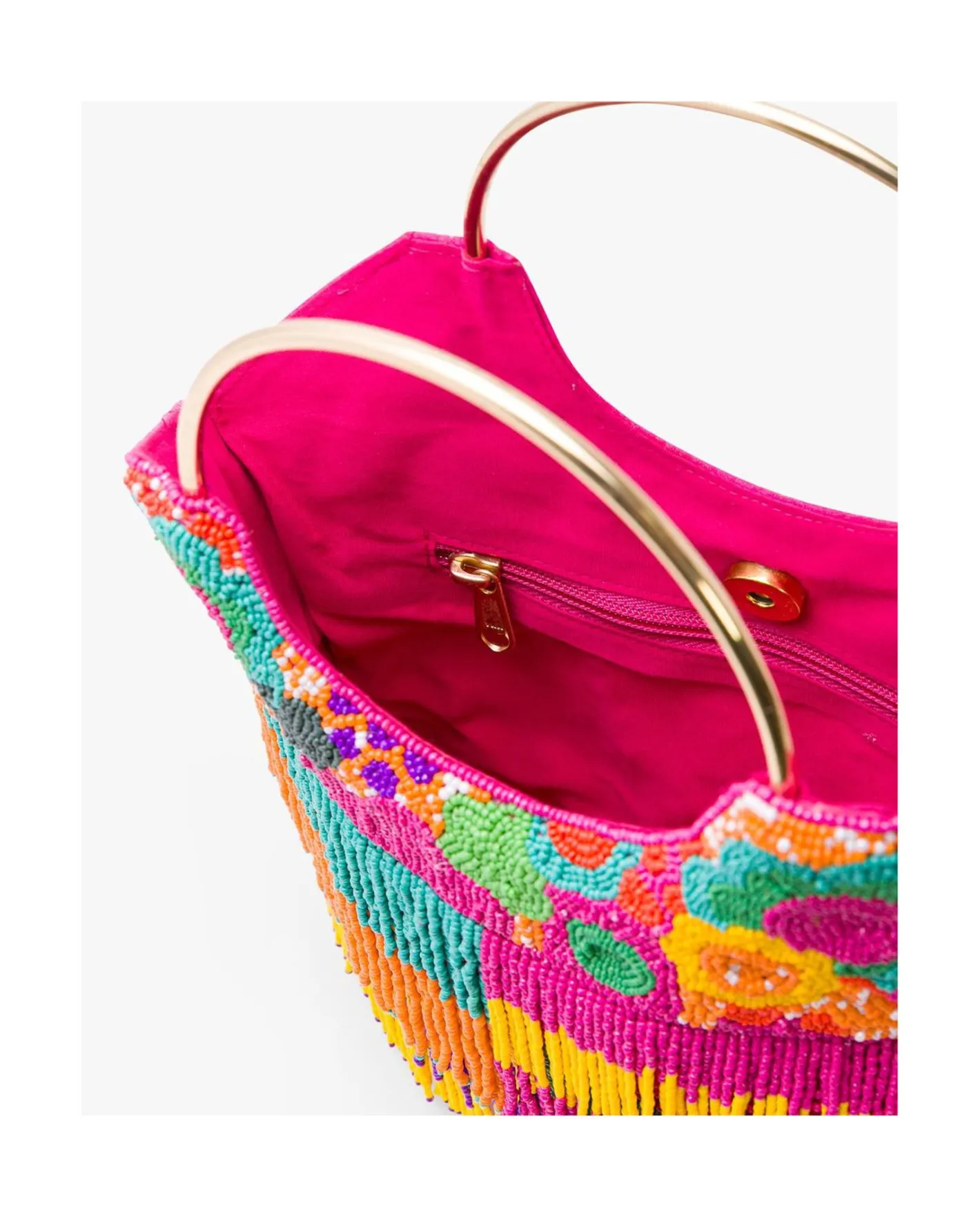 Cuplé Bolso Flecos Cuentas Multicolor^Mujer Shoppers Y Bolsos Hombro