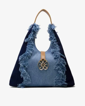 Cuplé Bolso Hobo Vaquero Marino^Mujer Shoppers Y Bolsos Hombro