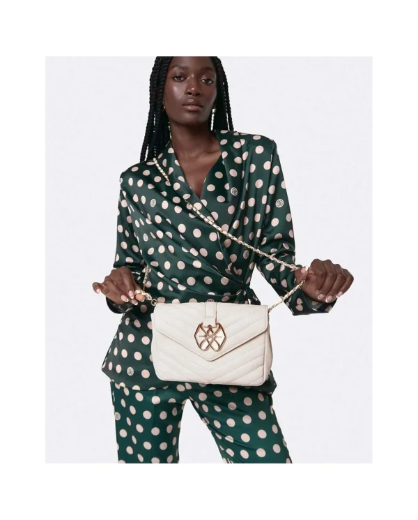 Cuplé Bolso Satchel Con Cadena Piek Tecnopiel Blanco^Mujer Bandoleras