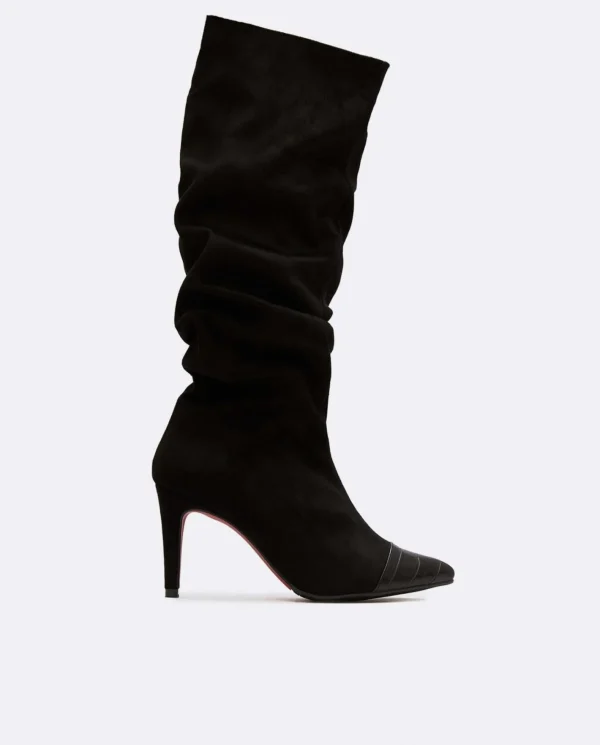 Cuplé Bota Arrugada Ultrasuede Strech Negro^Mujer Botas Y Botines