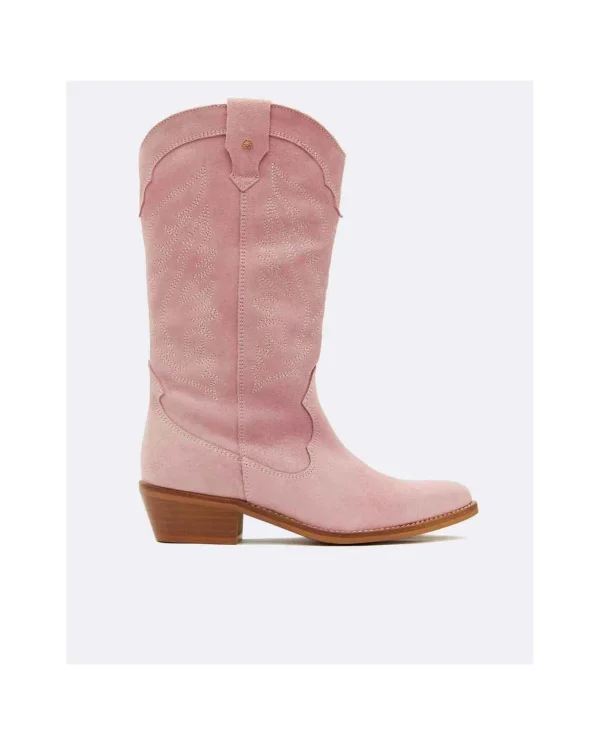 Cuplé Bota Cowboy Tacón Bajo Serraje Antique^Mujer Botas Y Botines