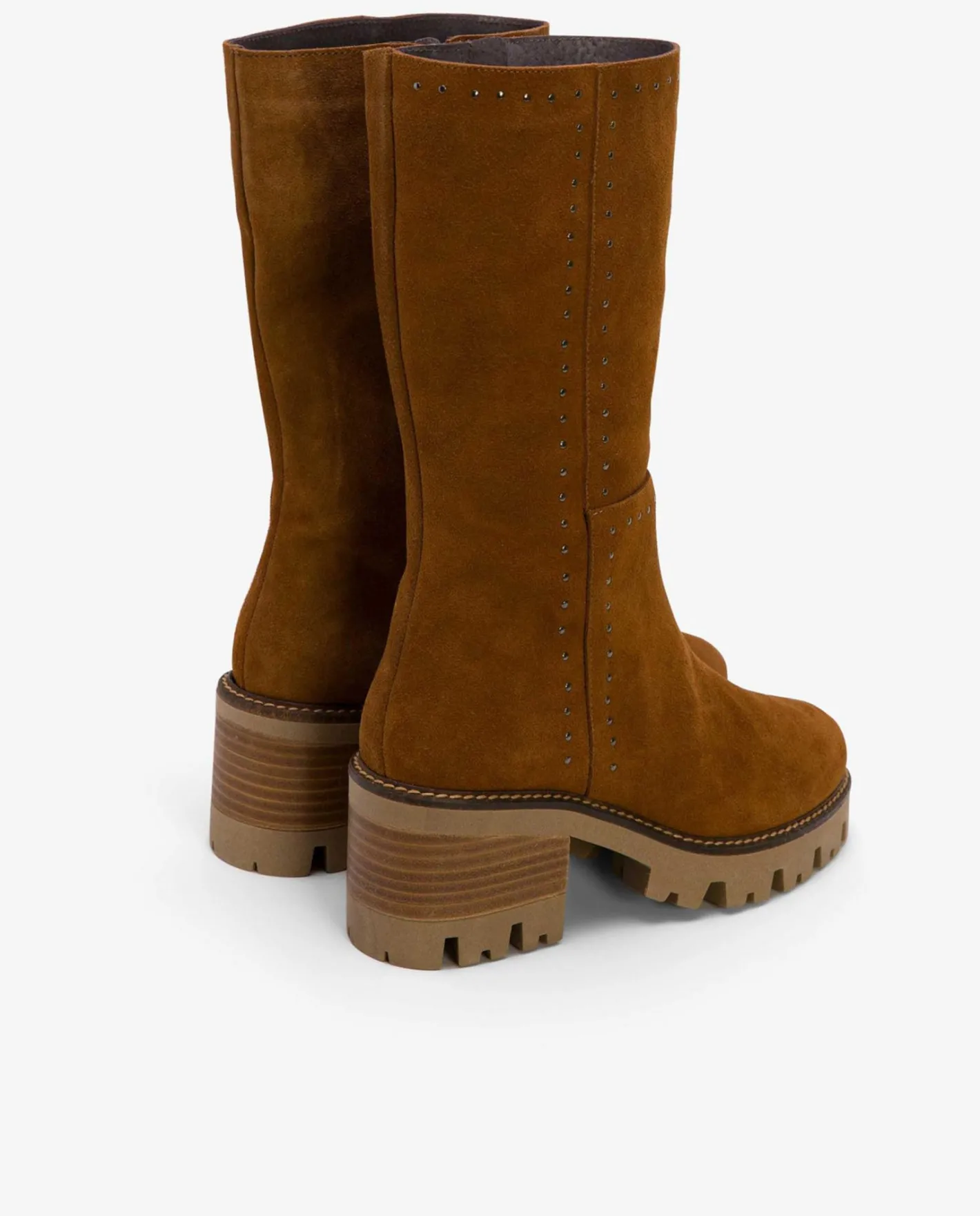 Cuplé Bota Microtachas Serraje Cuero^Mujer Botas Y Botines
