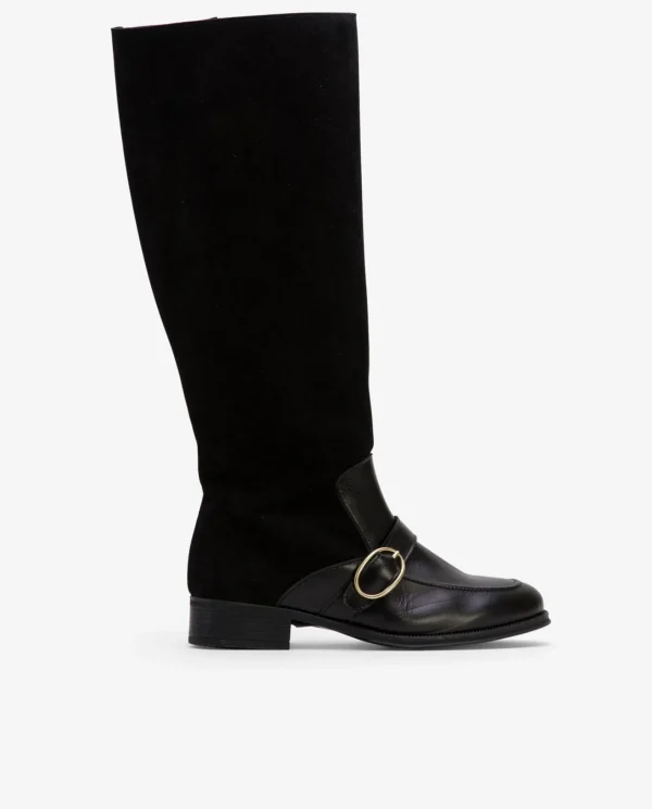 Cuplé Bota Montar Serraje Negro^Mujer Botas Y Botines