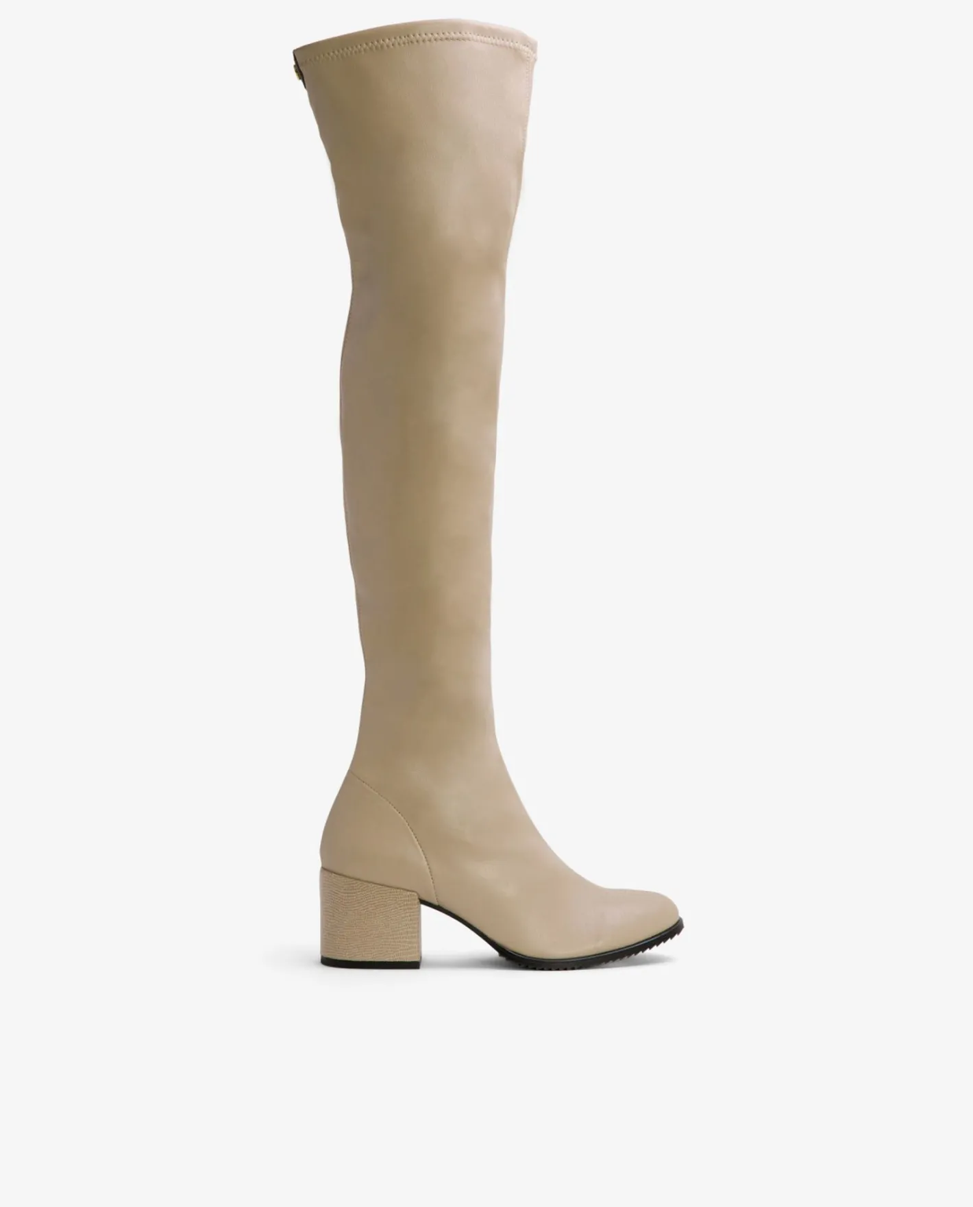 Cuplé Bota Mosquetera Strech Napa Licra Beig^Mujer Botas Y Botines