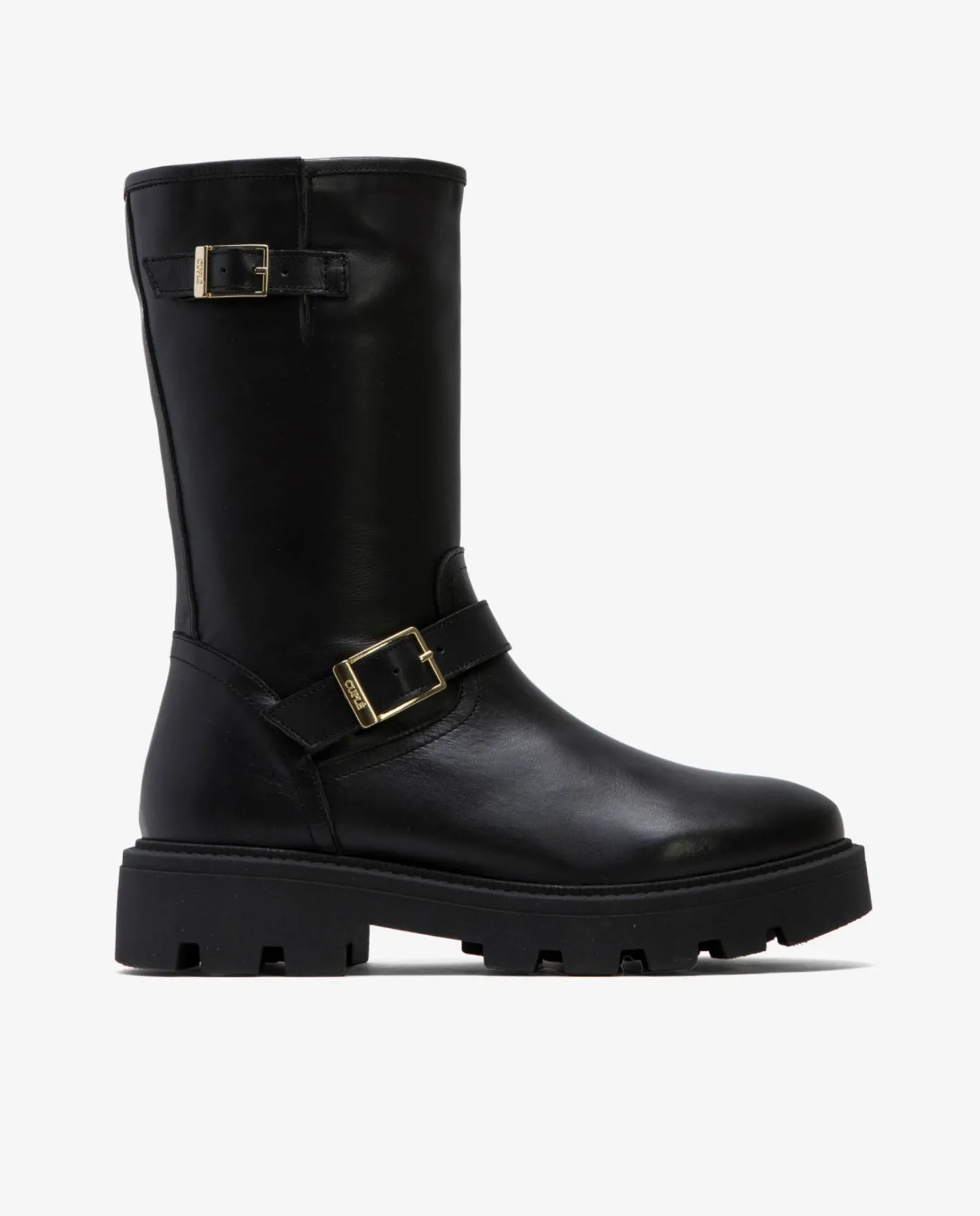 Cuplé Bota Motera Napa Negro^Mujer Botas Y Botines