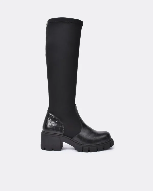 Cuplé Bota Pala Y Talon Licra/Coco Negro^Mujer Botas Y Botines