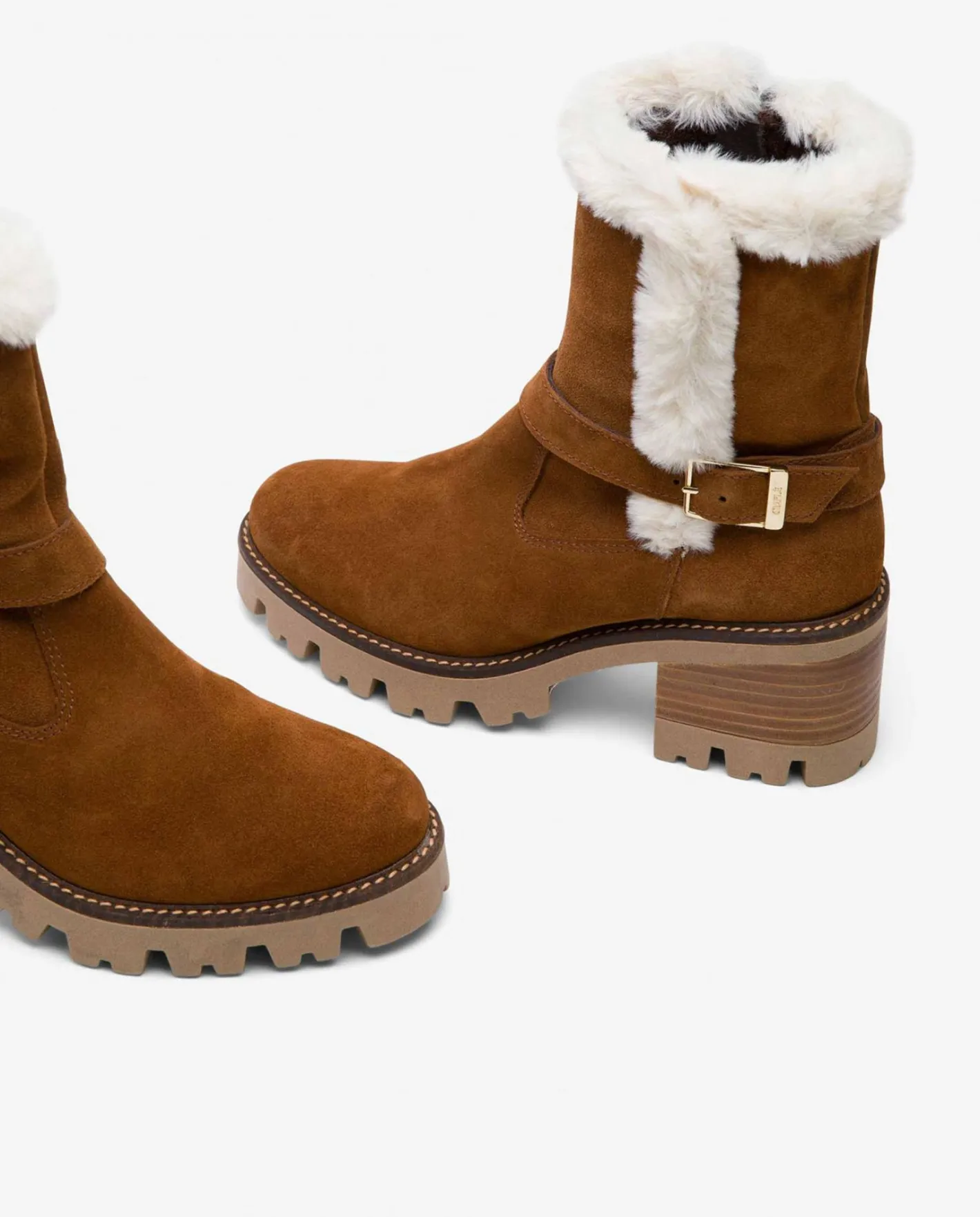 Cuplé Botin Hebilla Serraje Cuero^Mujer Botas Y Botines