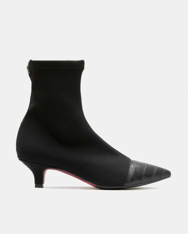 Cuplé Botin Licra Strech Negro^Mujer Botas Y Botines