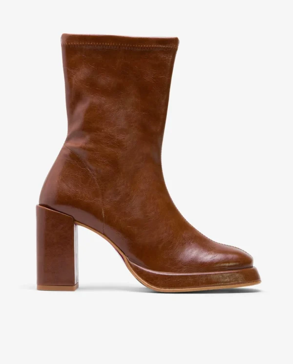 Cuplé Botin Plataforma Tecnopiel Marron^Mujer Botas Y Botines