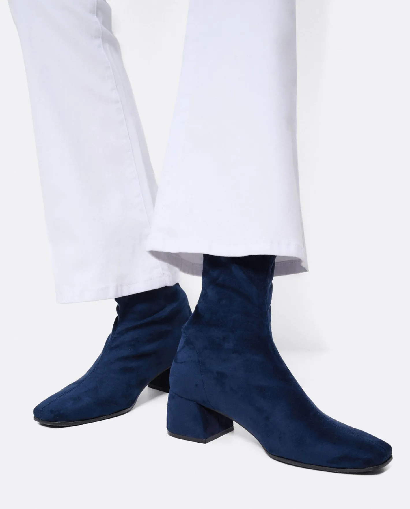 Cuplé Botin Ultrasuede Strech Marino^Mujer Botas Y Botines