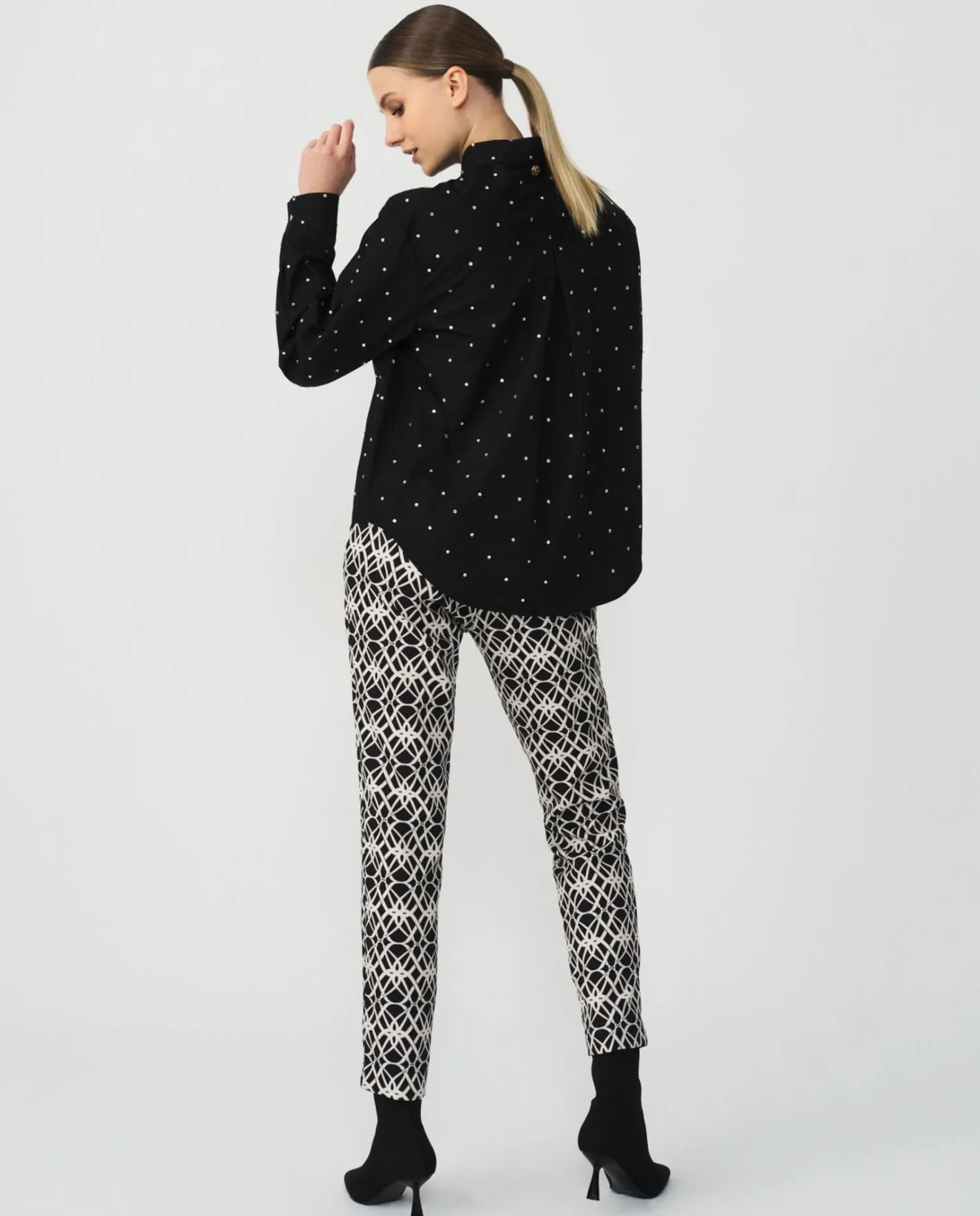 Cuplé Camisa Brillantes Algodon Negro^Mujer Camisas Y Tops