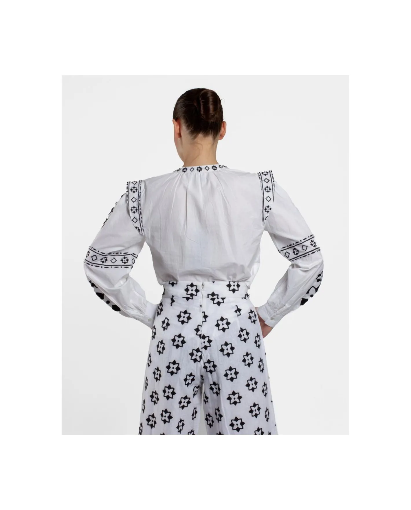 Cuplé Camisa Mangas Bordadas Algodon Blanco^Mujer Camisas Y Tops