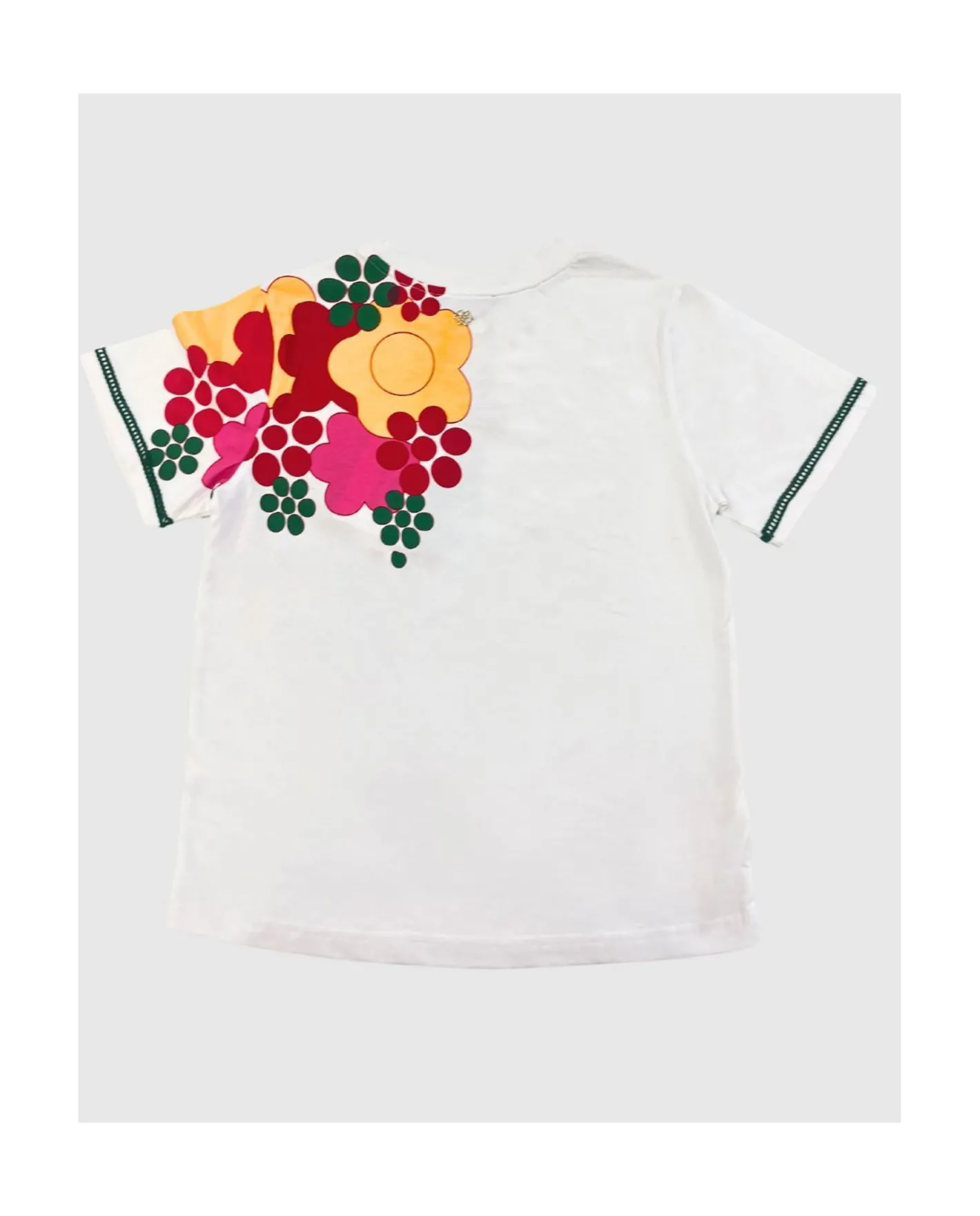 Cuplé Camiseta Flor Multicolor Algodon Blanco^Mujer Camisas Y Tops