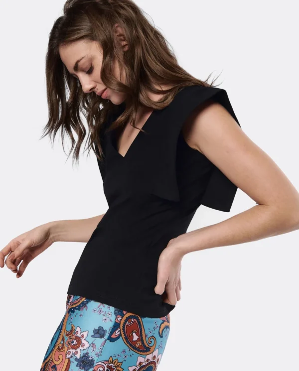 Cuplé Camiseta Geometrica Punto Negro^Mujer Camisas Y Tops