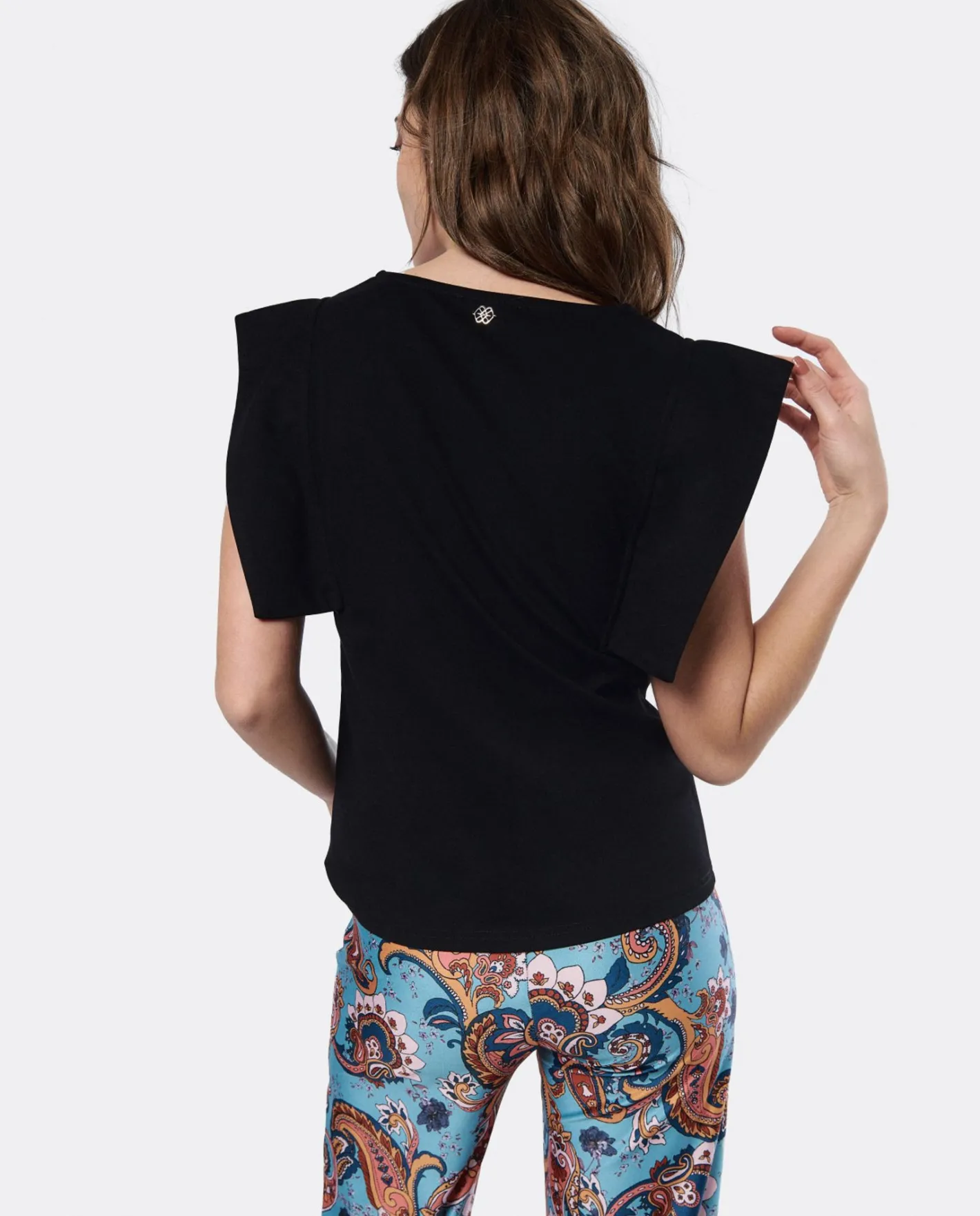 Cuplé Camiseta Geometrica Punto Negro^Mujer Camisas Y Tops