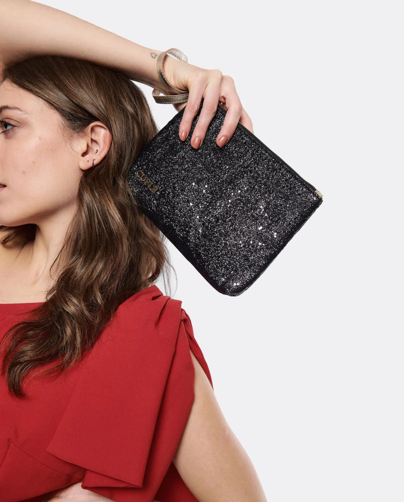 Cuplé Cartera Glitter Negro^Mujer Bolsos Mano