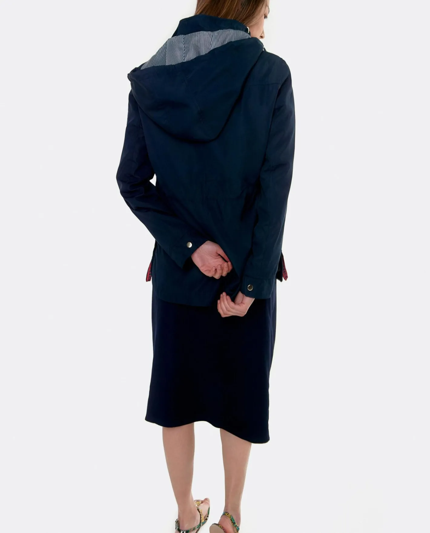 Cuplé Chaqueta Corta Con Capucha Tecnico Marino^Mujer Chaquetas Y Abrigos