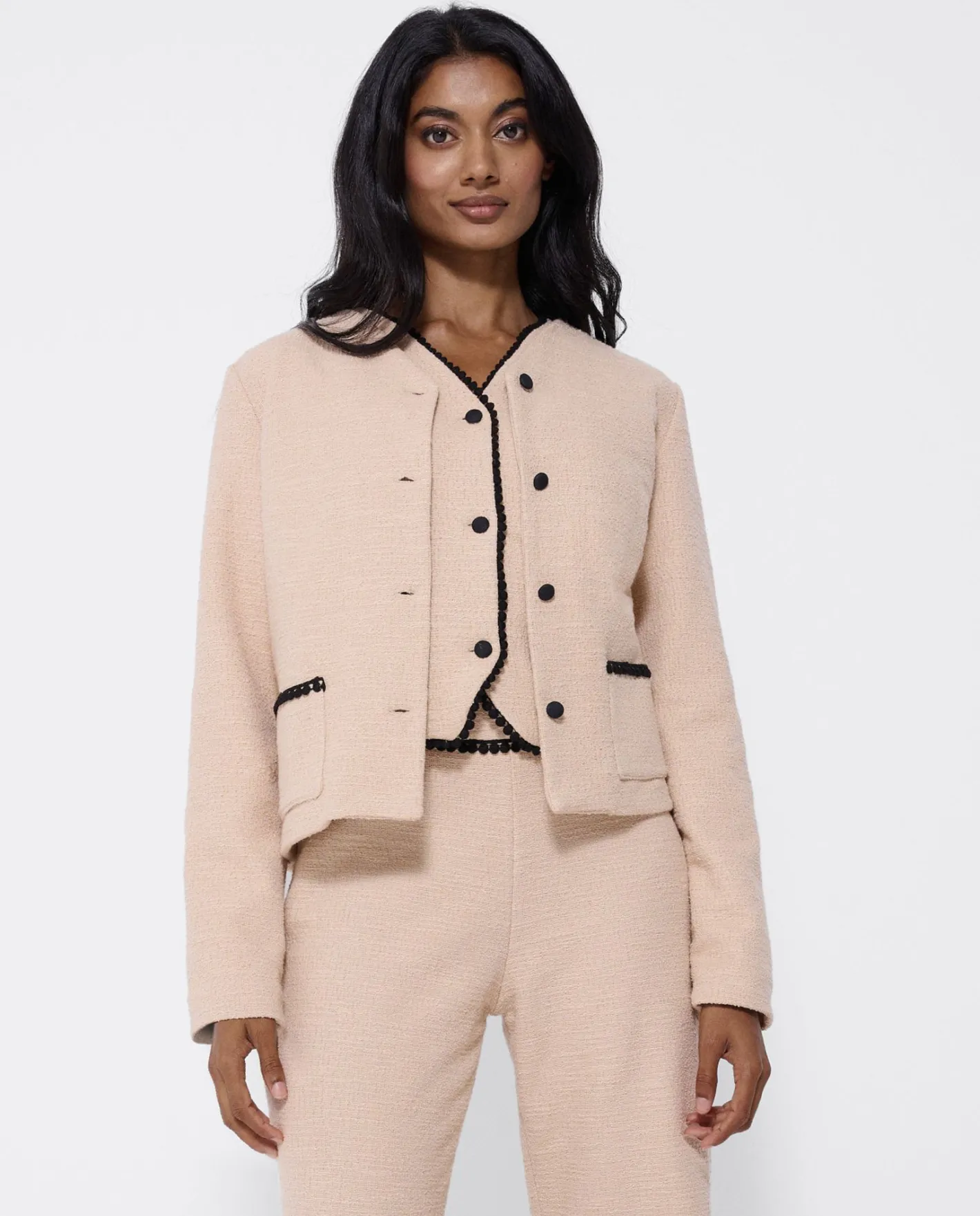 Cuplé Chaqueta Corta Tweed Beig^Mujer Chaquetas Y Abrigos