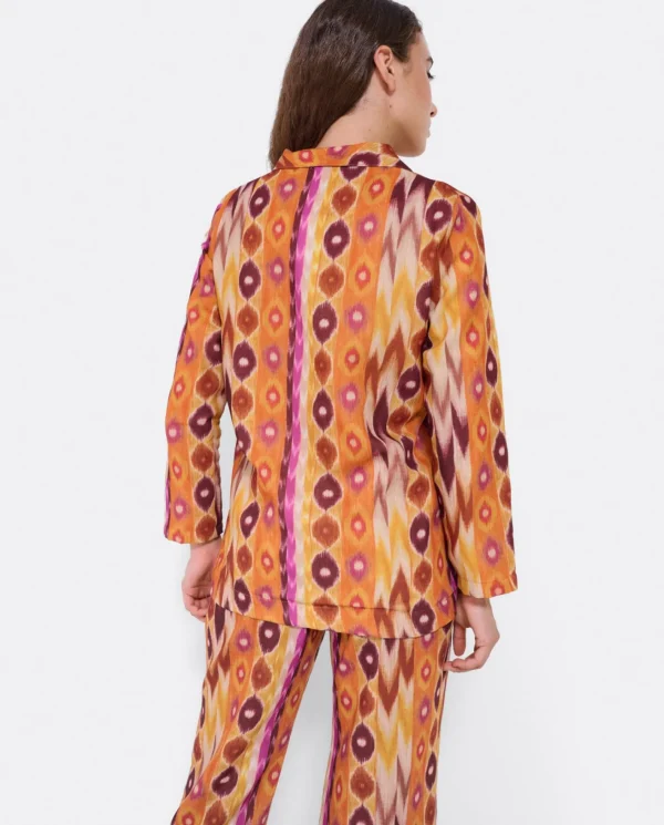 Cuplé Chaqueta Cruzada Tejido Estampado Etnico^Mujer Chaquetas Y Abrigos