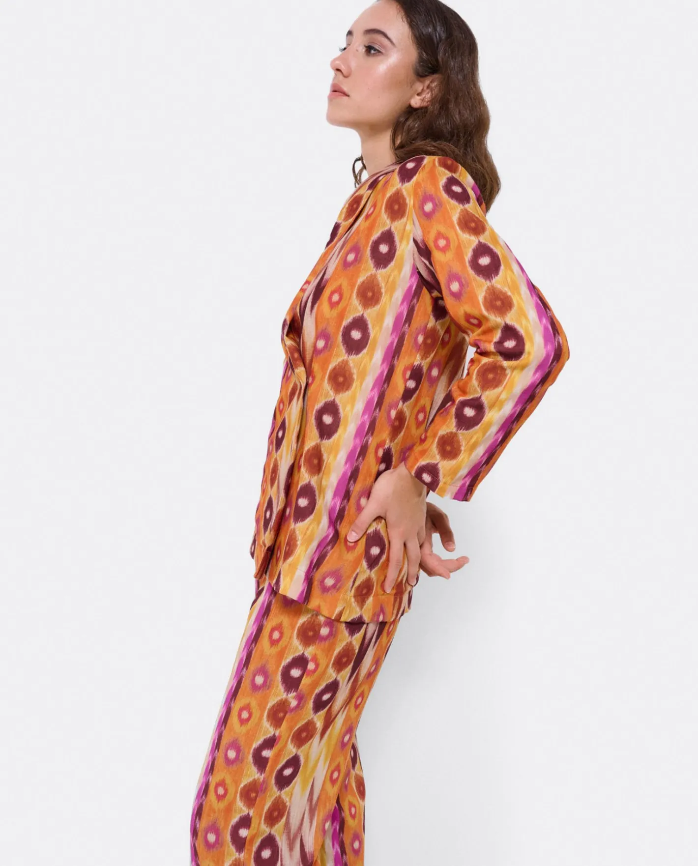 Cuplé Chaqueta Cruzada Tejido Estampado Etnico^Mujer Chaquetas Y Abrigos