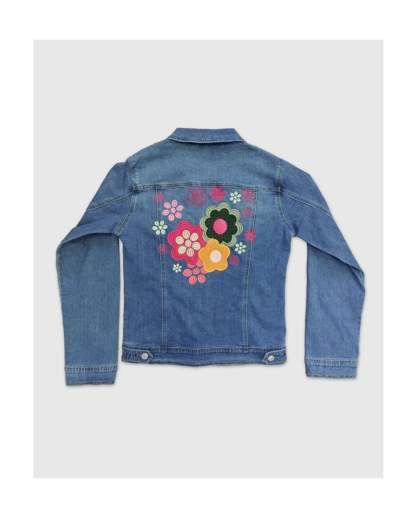 Cuplé Chaqueta Flores Denim Azul^Mujer Chaquetas Y Abrigos