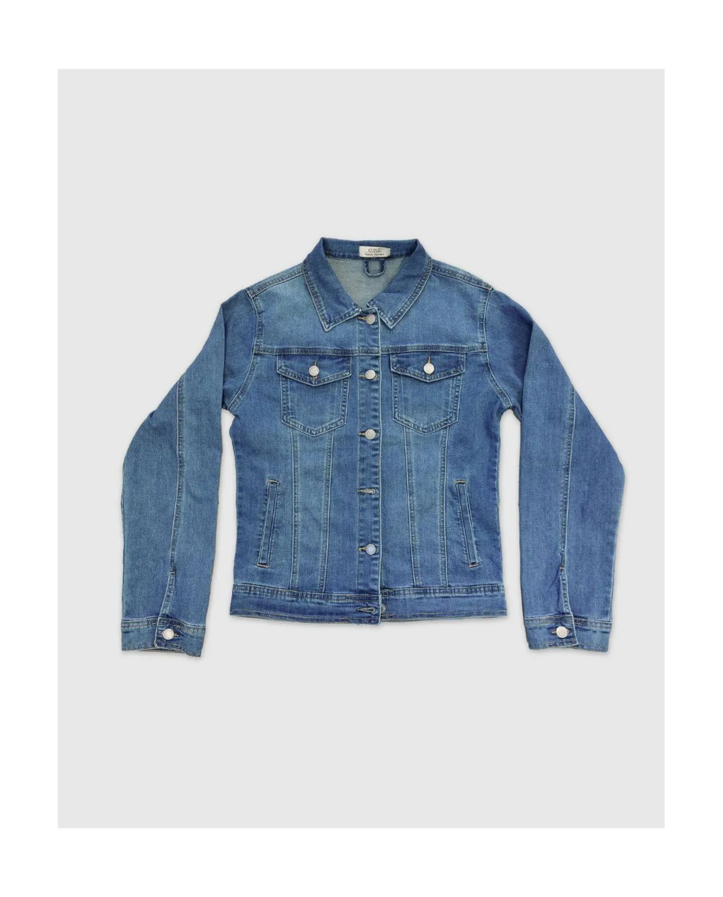 Cuplé Chaqueta Flores Denim Azul^Mujer Chaquetas Y Abrigos