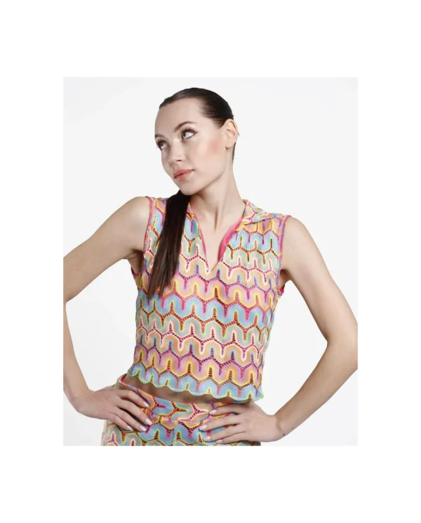 Cuplé Crop Top Crochet Multicolor^Mujer Camisas Y Tops