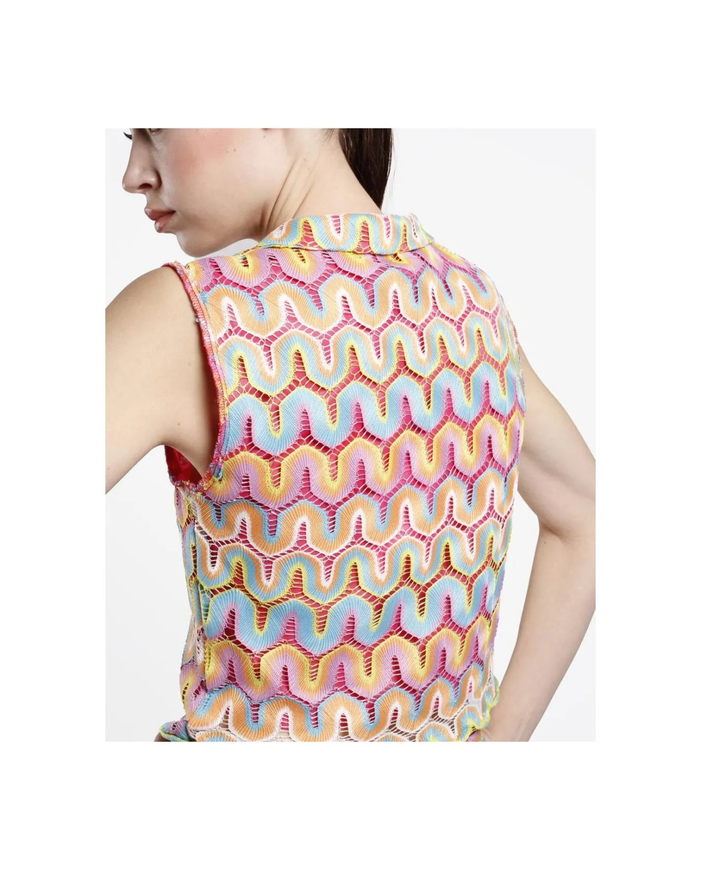 Cuplé Crop Top Crochet Multicolor^Mujer Camisas Y Tops