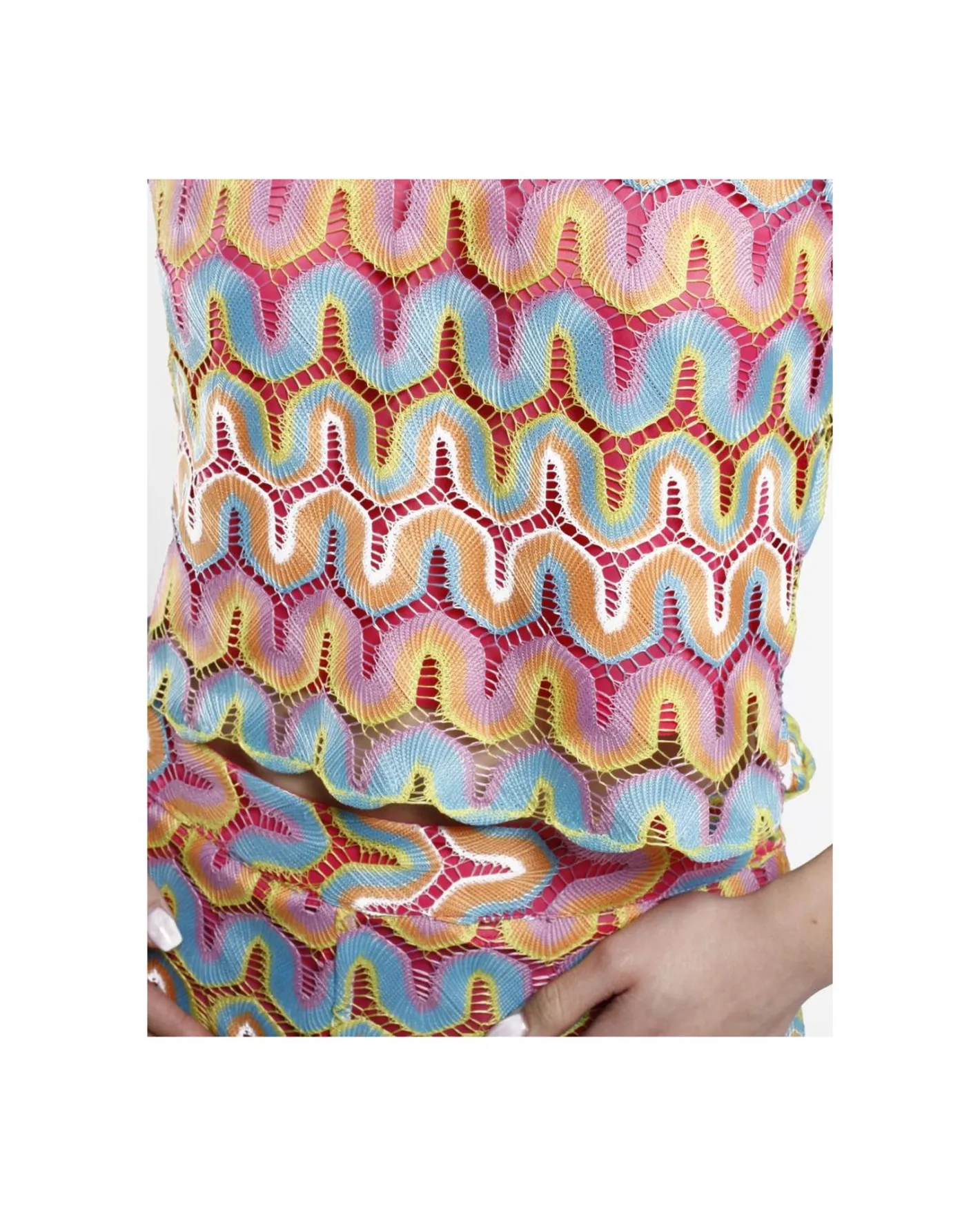 Cuplé Crop Top Crochet Multicolor^Mujer Camisas Y Tops