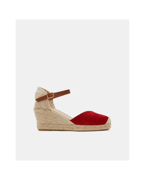 Cuplé Cuna Yute Con Con Pulsera Serraje Rojo^Mujer Cuñas