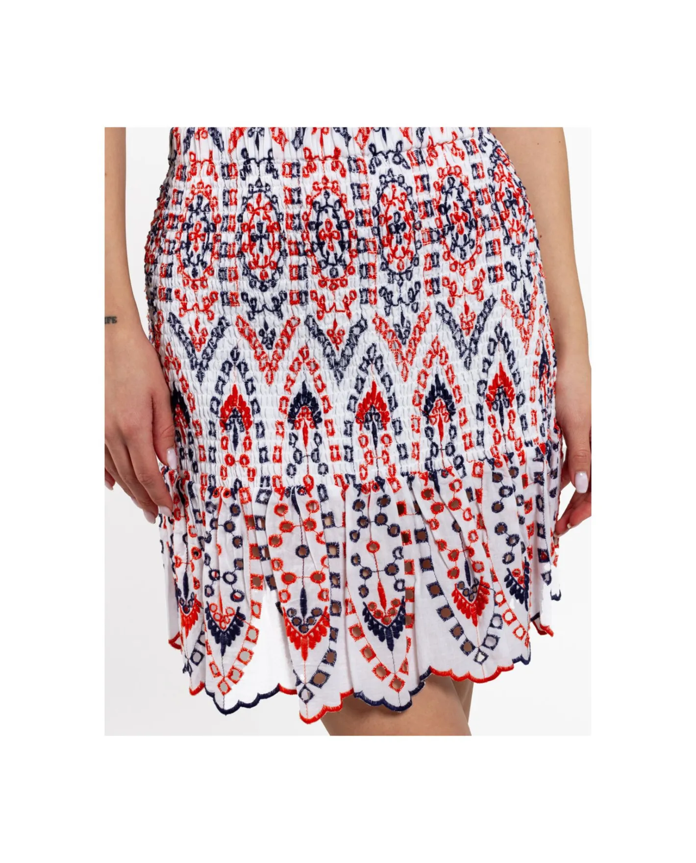 Cuplé Falda Cintura Fruncida Algodon Multicolor^Mujer Faldas