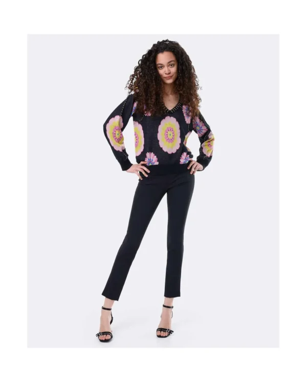 Cuplé Jersey Pico Punto Estampado Flor Multi^Mujer Sudaderas Y Jerseis