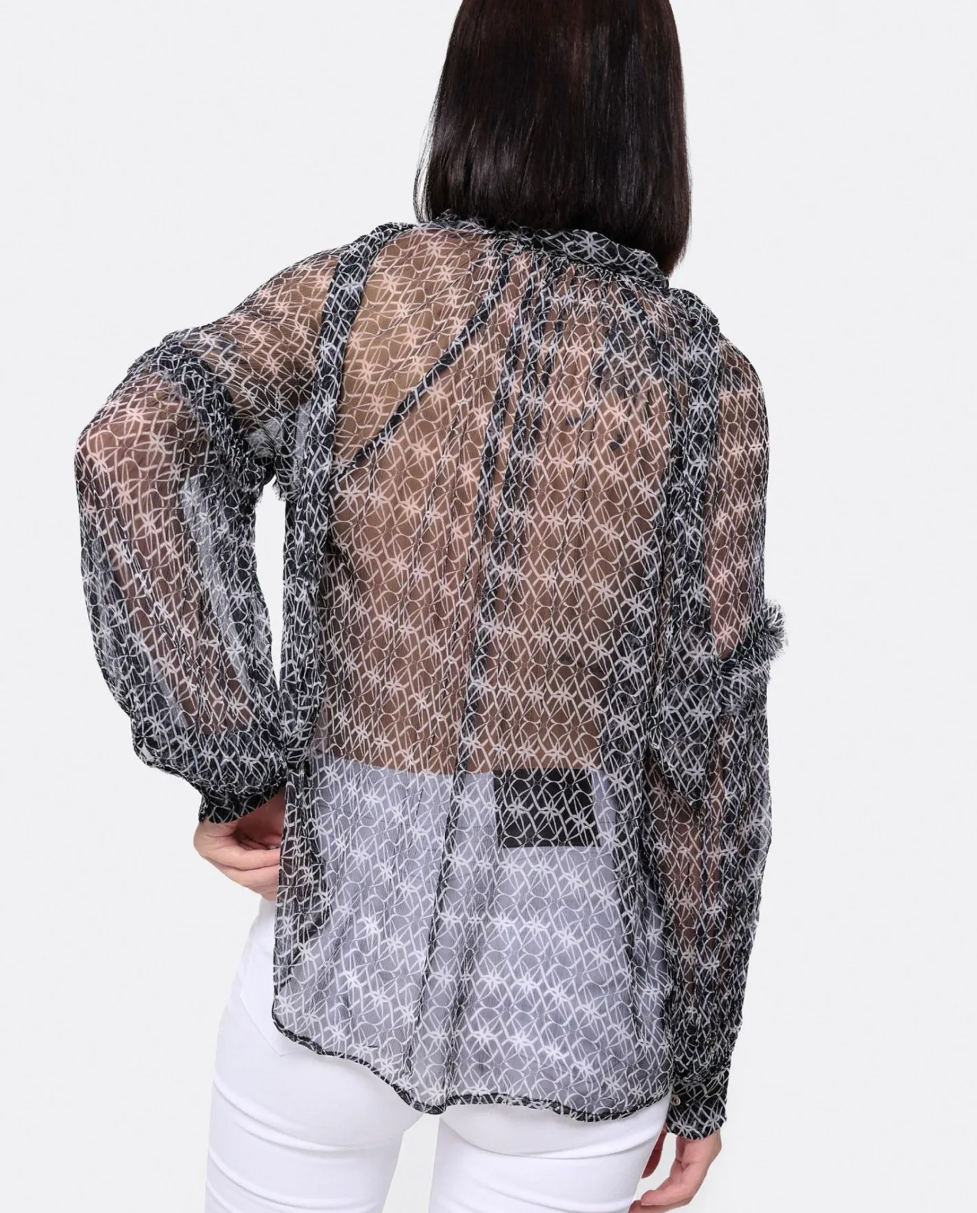 Cuplé Maxiblusa Romantica Gasa Monogram^Mujer Camisas Y Tops