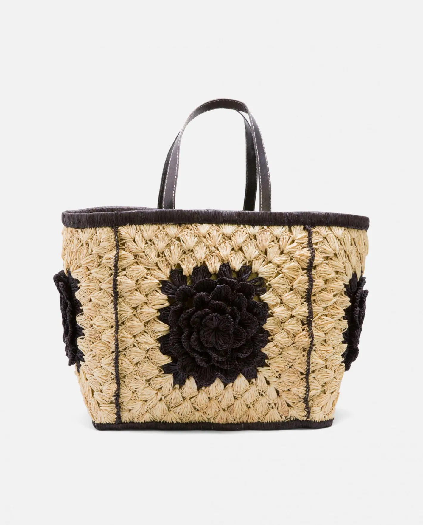 Cuplé Maxicapazo Bordado Rafia Negro^Mujer Capazos
