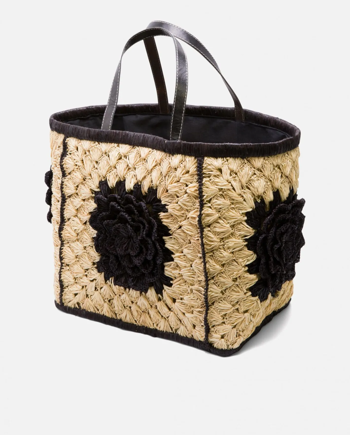 Cuplé Maxicapazo Bordado Rafia Negro^Mujer Capazos