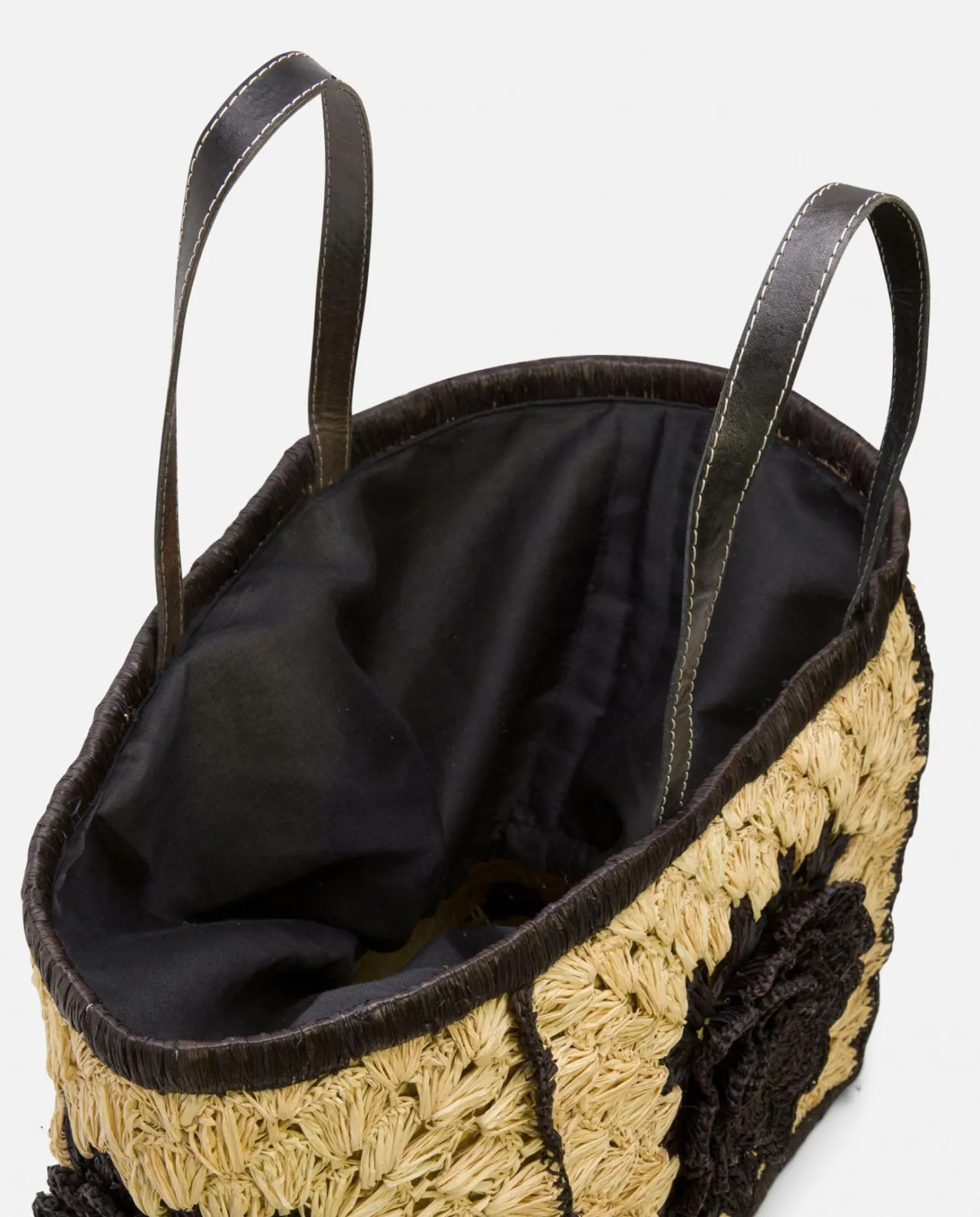 Cuplé Maxicapazo Bordado Rafia Negro^Mujer Capazos