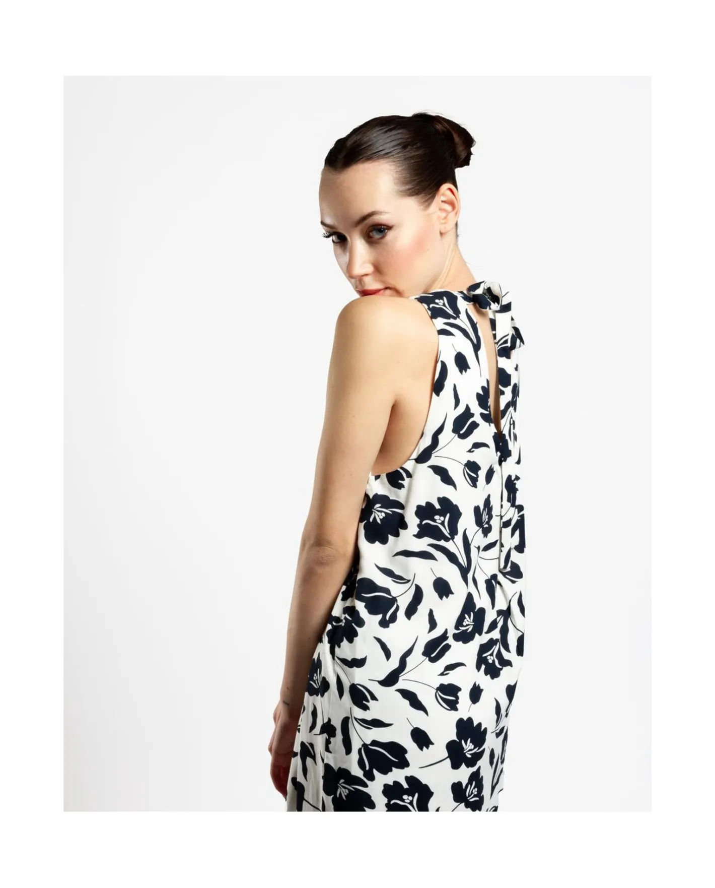 Cuplé Mini Vestido Escote Pliegues Viscosa Estampado Flo^Mujer Vestidos