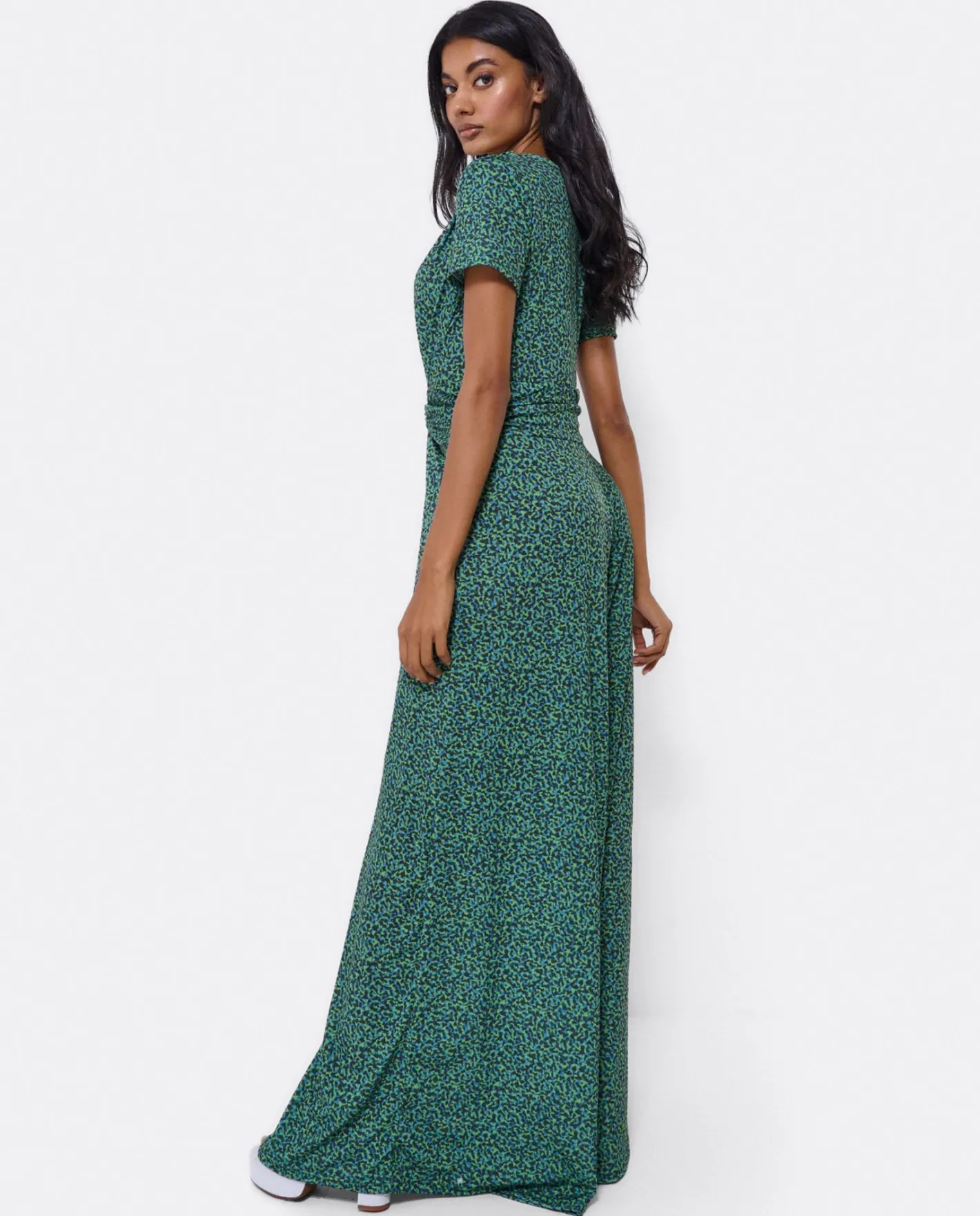 Cuplé Mono Nudo Punto Leopardo Verde^Mujer Monos