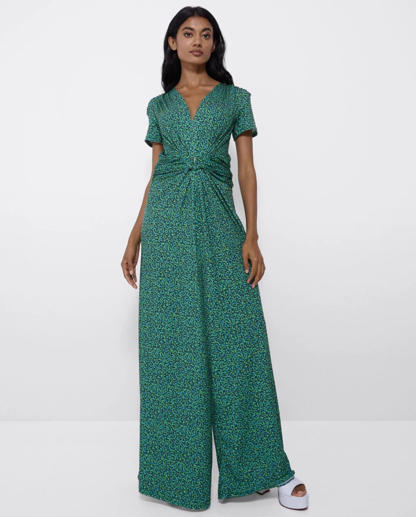 Cuplé Mono Nudo Punto Leopardo Verde^Mujer Monos