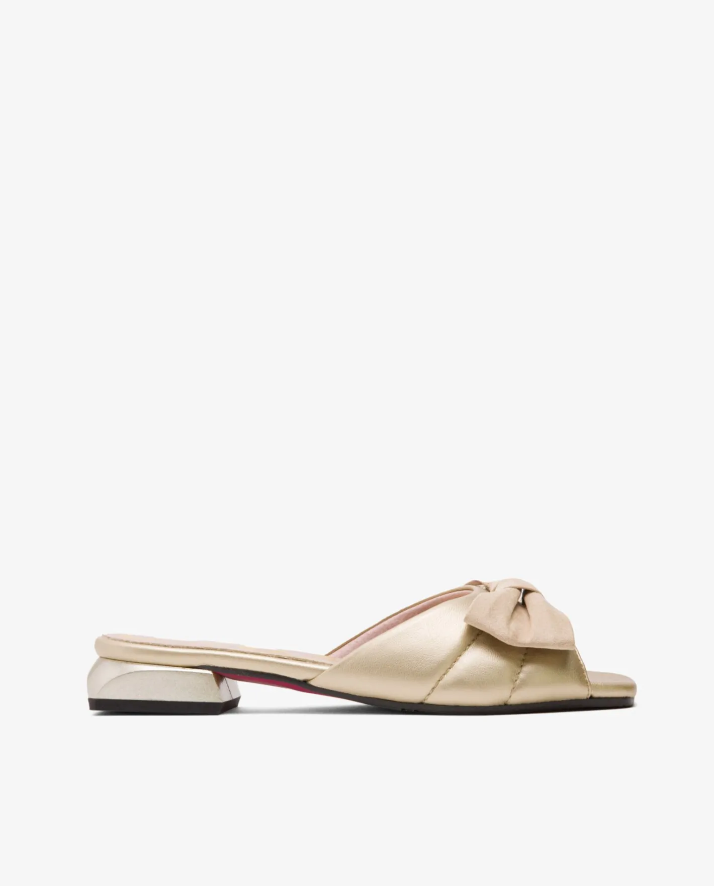 Cuplé Pala Acolchada Ultrasuede Platino^Mujer Sandalias Planas