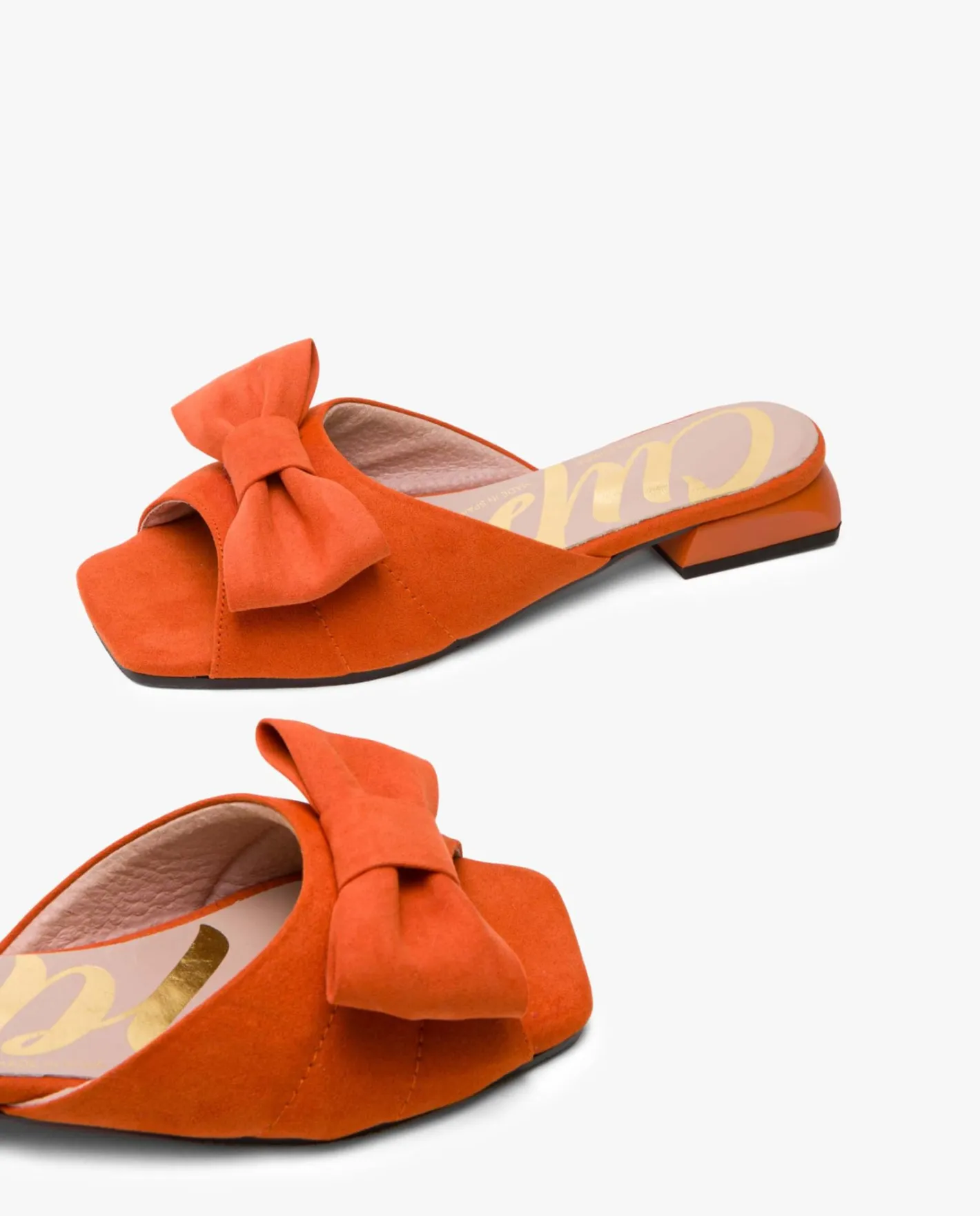 Cuplé Pala Acolchada Ultrasuede Naranja^Mujer Sandalias Planas