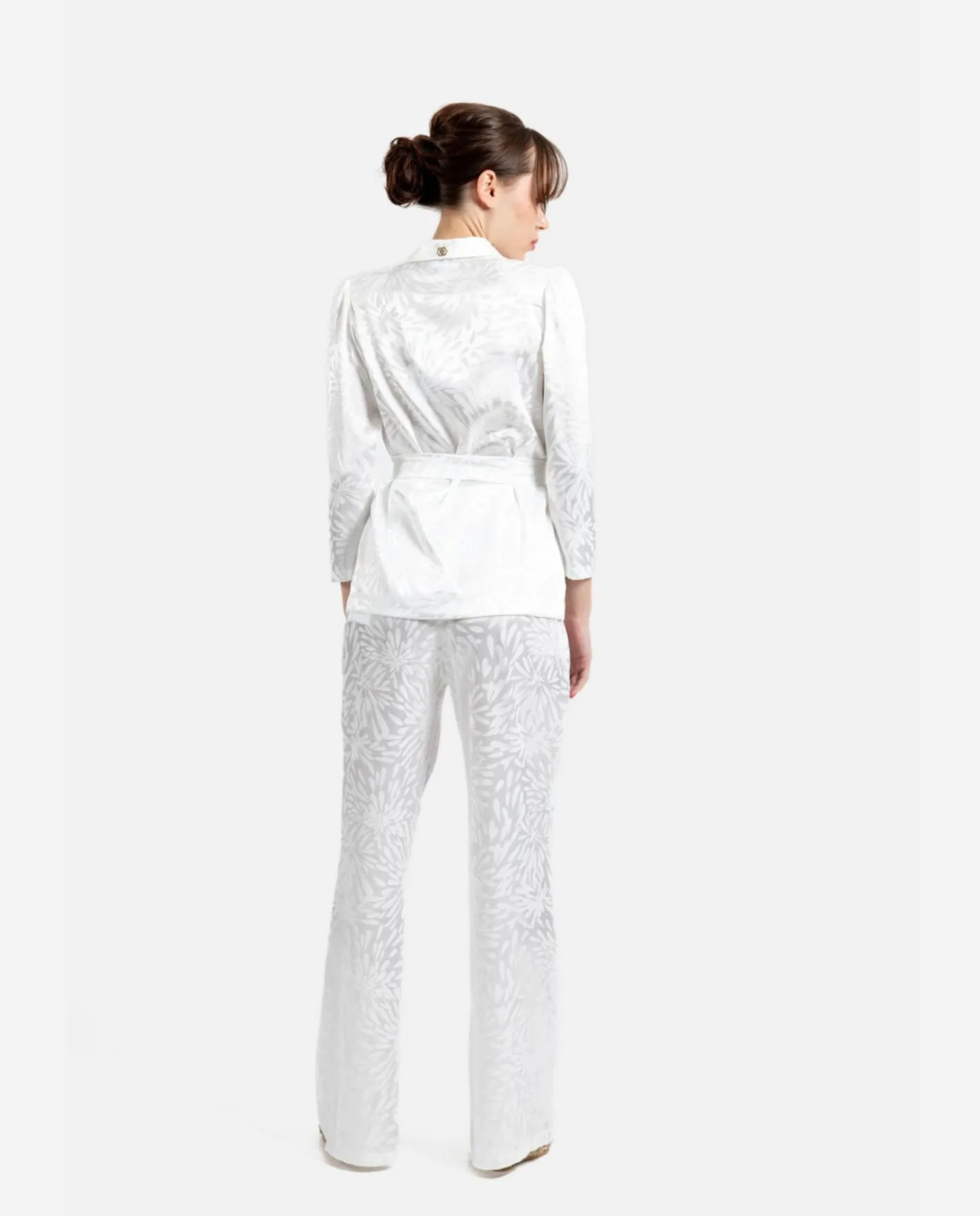 Cuplé Pantalon Recto Jacquard Blanco^Mujer Pantalones