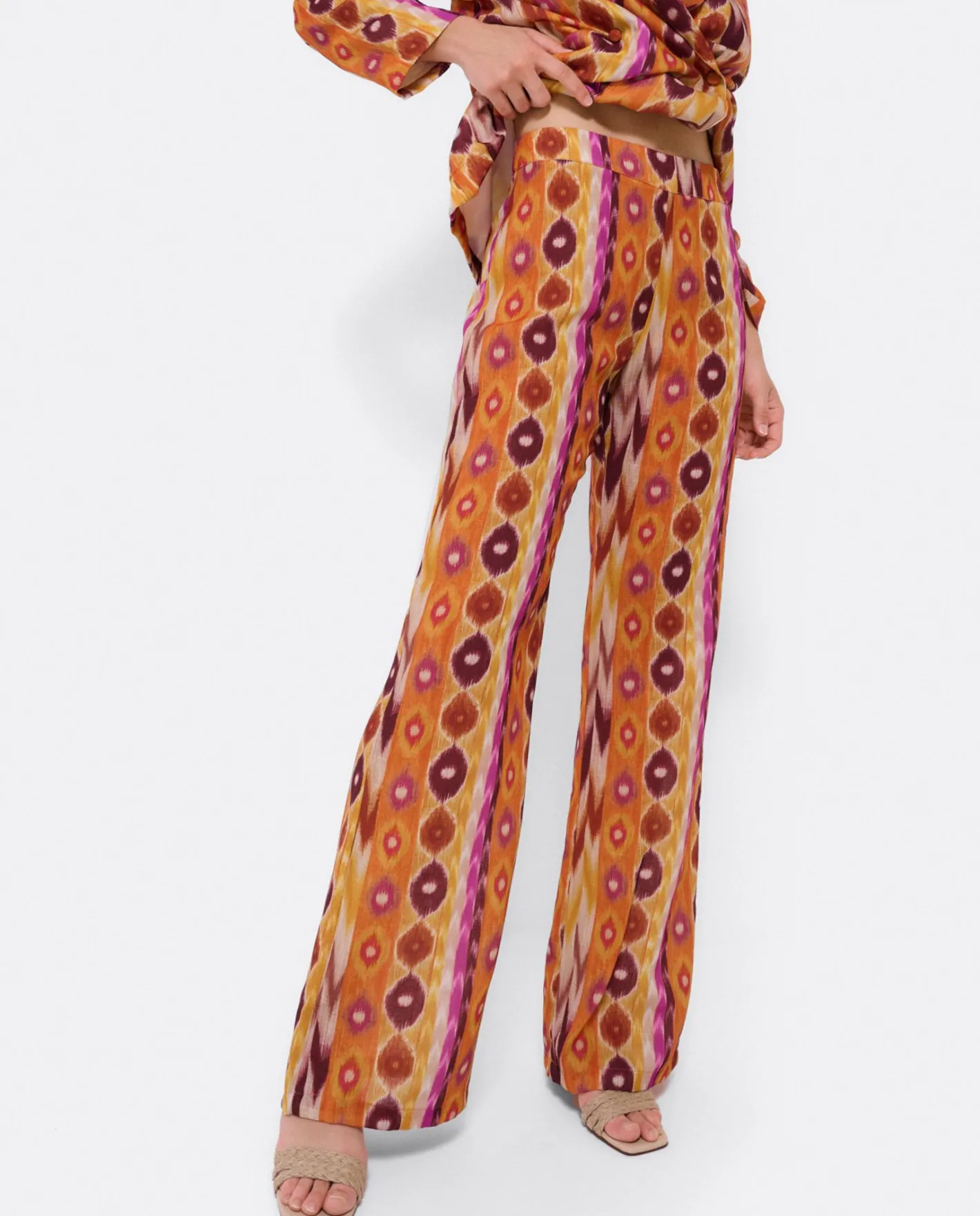 Cuplé Pantalon Recto Tejido Estampado Etnico^Mujer Pantalones