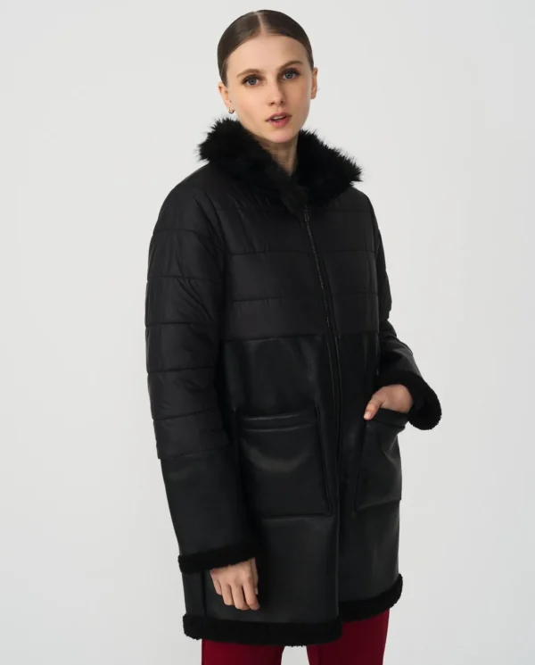 Cuplé Parka Polipiel Nylon Negro^Mujer Chaquetas Y Abrigos