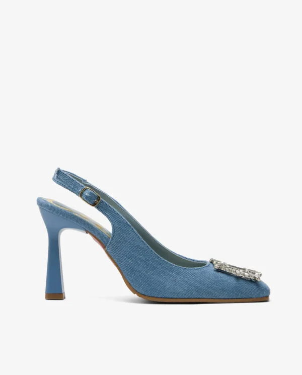 Cuplé Salon Destalonado Adorno Cristal Vaquero Azul^Mujer Salones & Stilletos